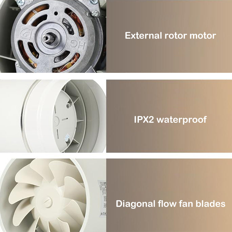 Circular Duct Fan Powerful Silent Ventilation Exhaust Fan Comes with One-meter Hose