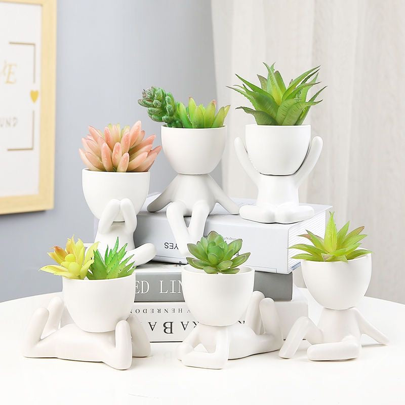 Artificial in Pots Small Fake Plants for Bedroom Aesthetic Living Room Office Shelf Bathroom Decor