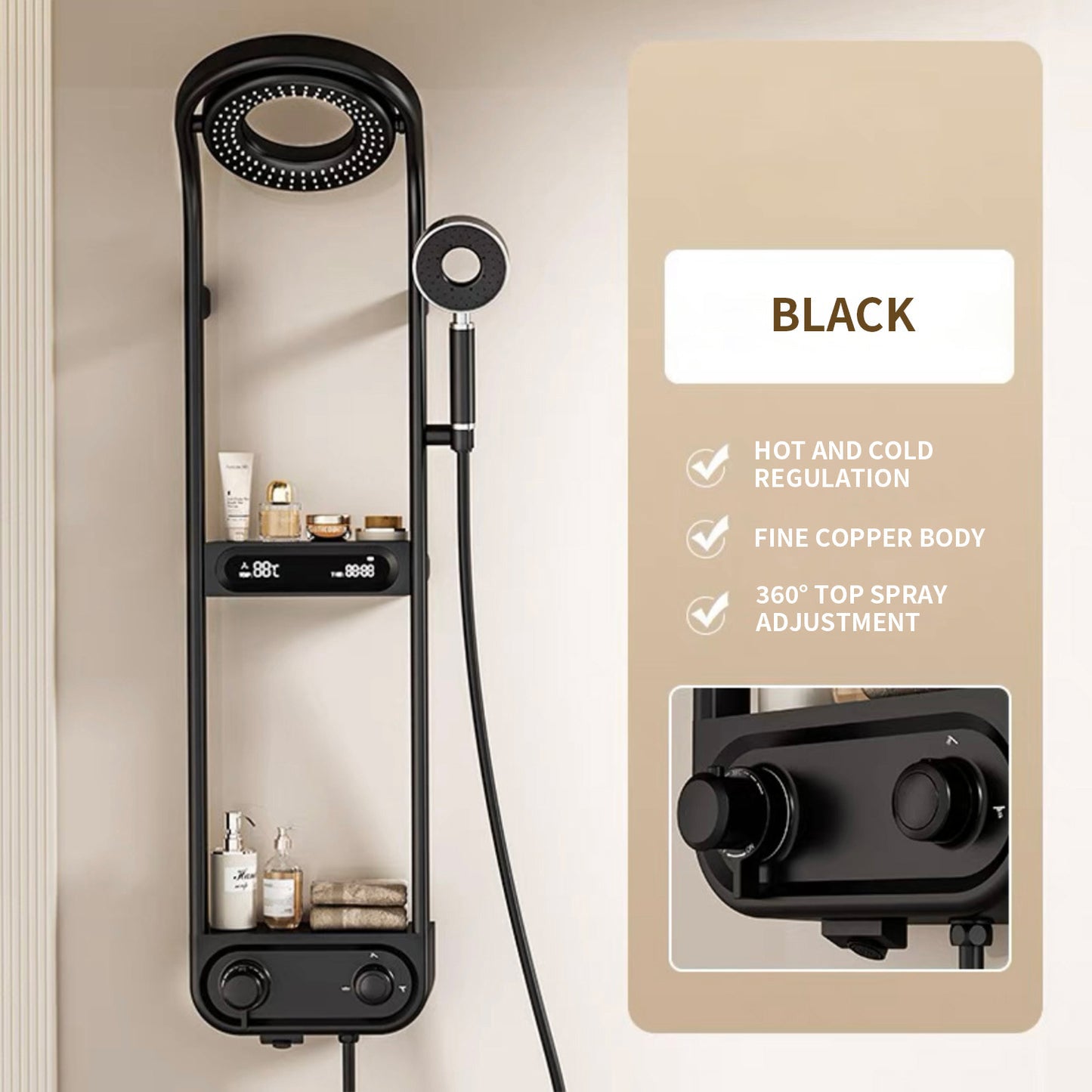 Modern Shower Faucet Set with Adjustable Spray Patterns