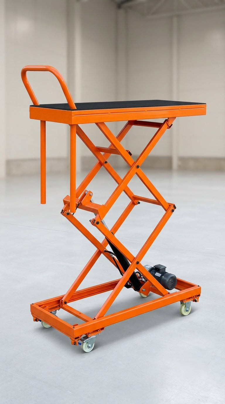 Electric Hydraulic Mobile Lift Table | Portable Scissor Lift Platform Cart for Warehouse
