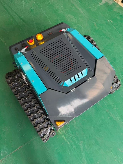 Remote Control Lawn Mower with Tracks, Gasoline Powered RC Grass Cutter for Steep Slopes and Large Yards