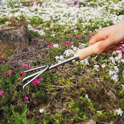 Garden Hand Trowel, Heavy Duty Polished Stainless Steel Garden Shovels with Wood Handle, Small Gardening Hand Tools for Digging, Planting, Measure, Transplanting