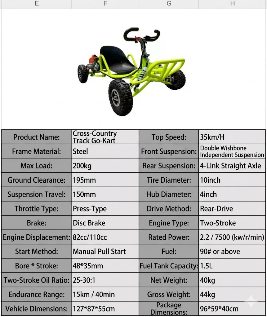 All-Terrain Off-Road Go Kart – High Performance Rugged Buggy for Outdoor Adventure